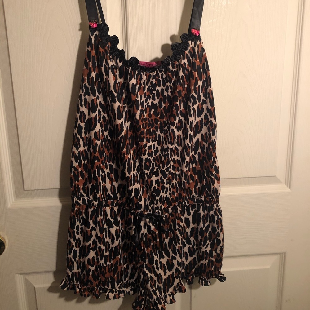 Betsey Johnson intimates leopard print romper